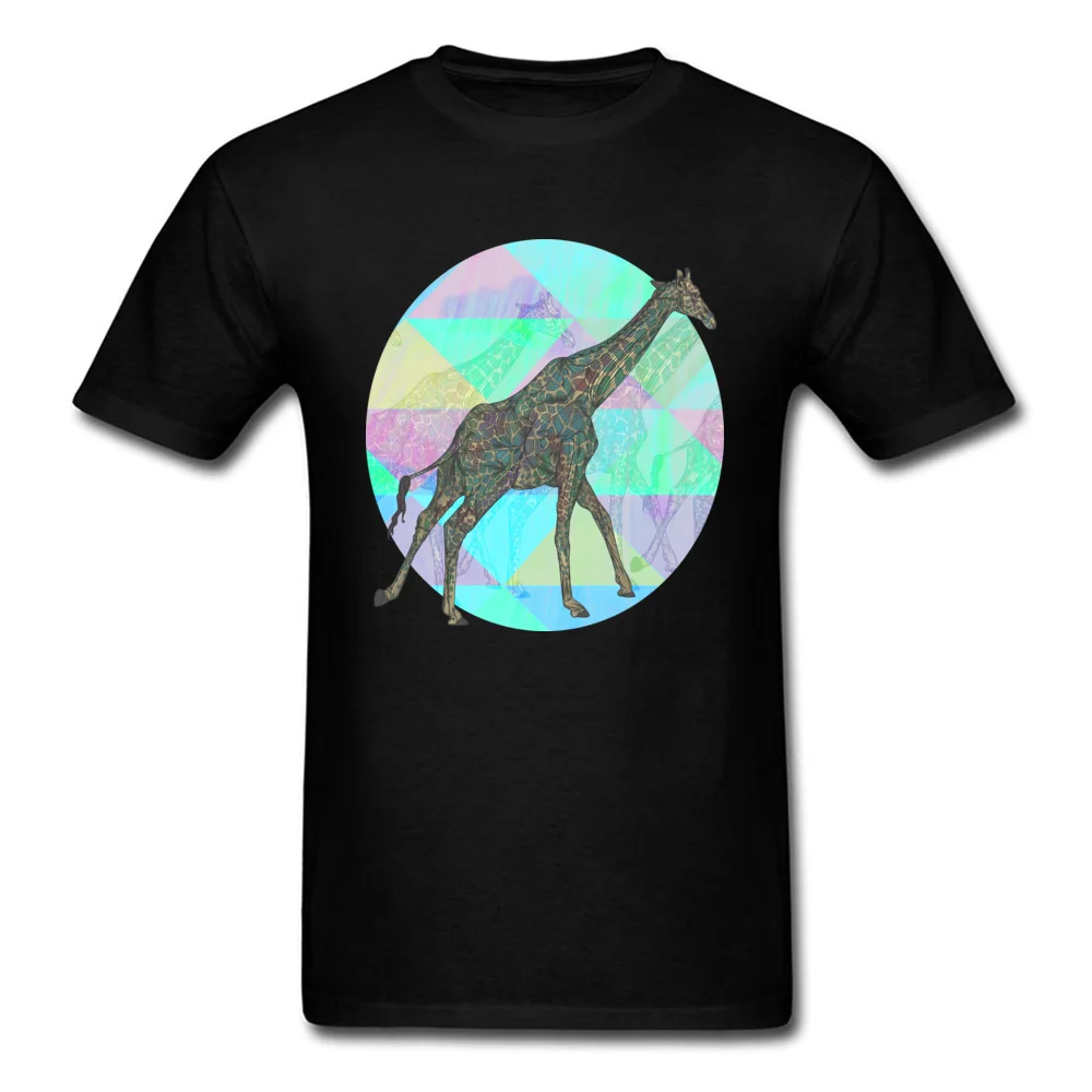 Design Giraffe Remix Men's Top T-shirts Family Labor Day Short Sleeve Crewneck Cotton Tees Design Tee Shirts Free Shipping Giraffe Remix black
