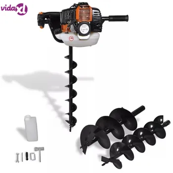 

VidaXL Soil Auger Earth Auger Hole Digger Tool Planting Machine Drill Bit Fence Borer Petrol Post Hole Digger+3 Iron Floor Drill
