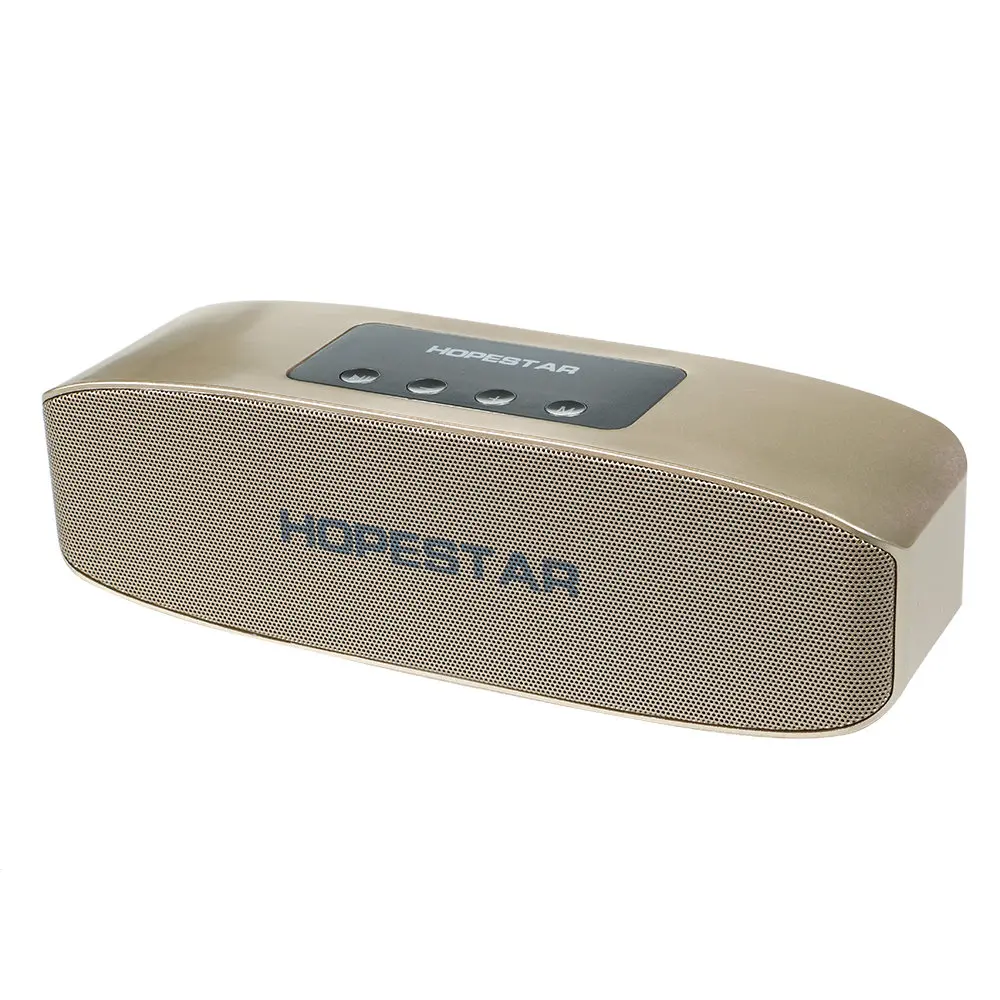 HOPESTAR Bluetooth динамик s портативный беспроводной динамик с TF USB AUX плеер встроенный микрофон громкой связи для телефона ПК MP3 MP4 цифровой - Цвет: Gold speaker