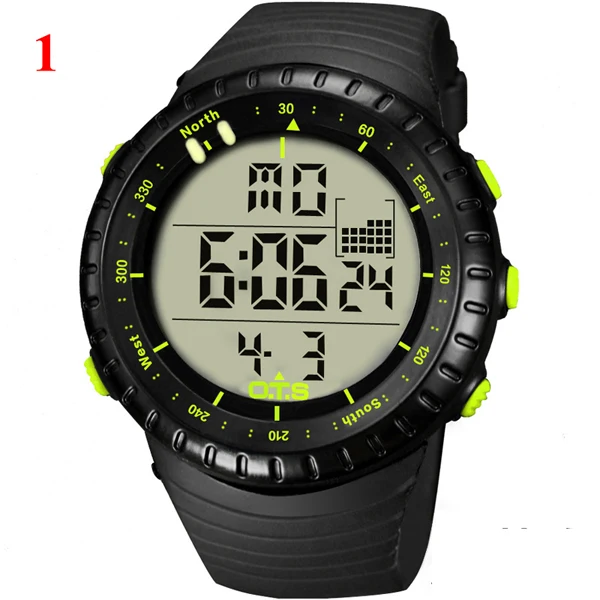 OTS мужские часы спортивные цифровые часы для мужчин светодиодный 50 м водонепроницаемый Дайвинг электронные часы военные мужские наручные часы Relogio Masculino - Цвет: 1