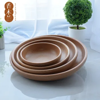 

Round wooden bowl fruit salad bowl