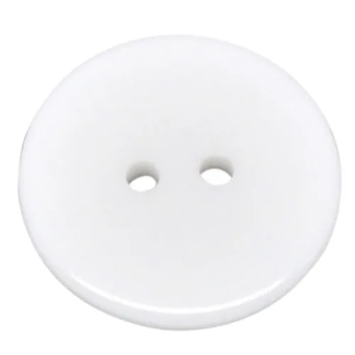 HOUSWEETY 50 White Round Resin Sewing Buttons Scrapbooking 23mm