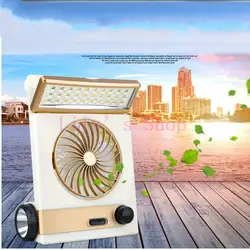 Мини 4 в 1 Креативный светодиодный Вентилятор солнечной энергии Настольный перезаряжаемый вентилятор воздушного охлаждения аварийные