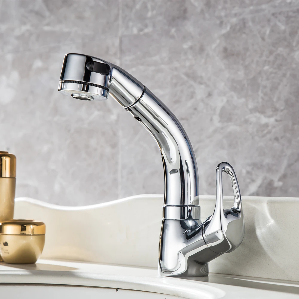 water mixer Basin sink faucet basin mixer tap brass taps bathroom chrome faucet pull out modern bathroom faucet tap8