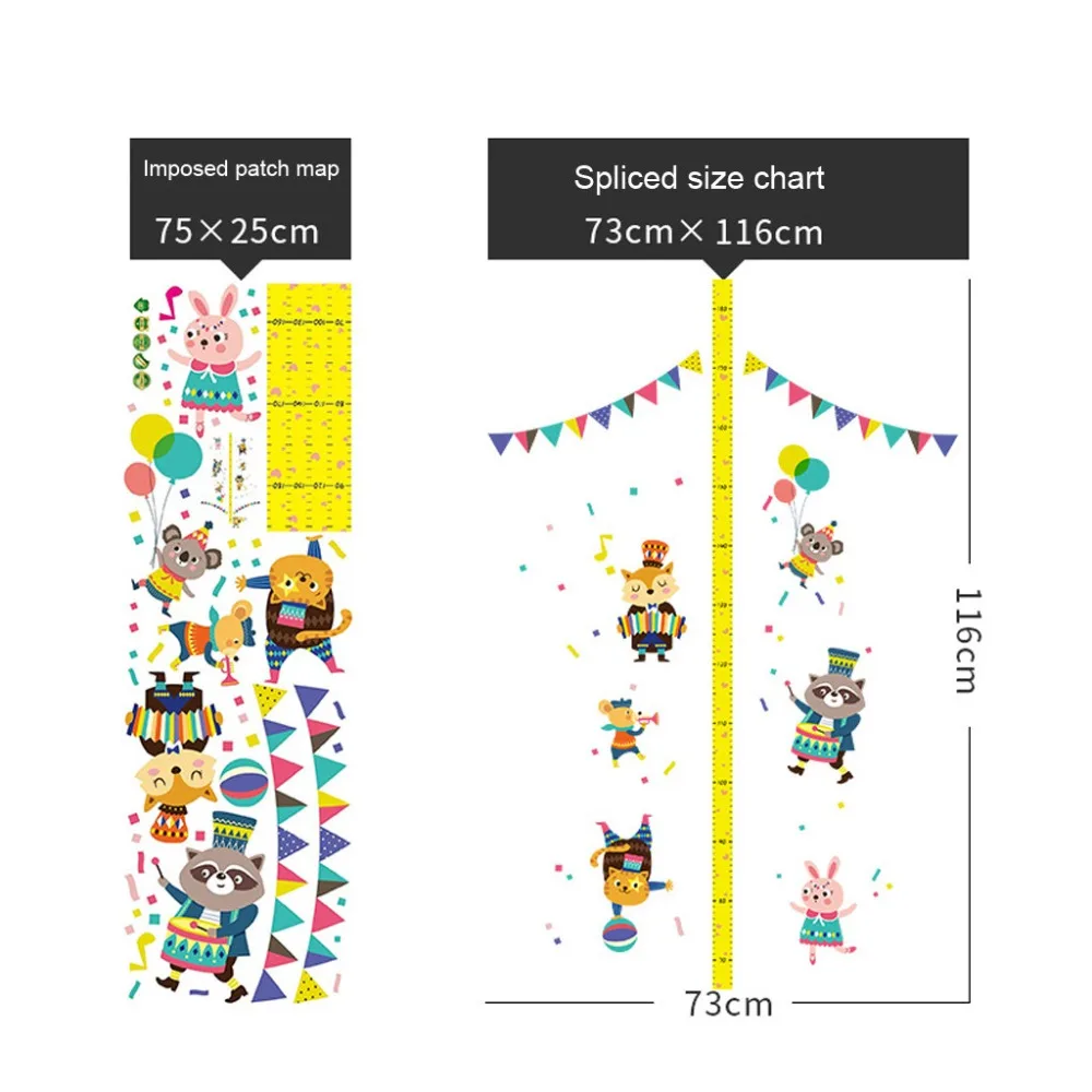 Fashion Removable Children 3D Height Chart Measure Eco friendly Waterproof Wall Sticker Decal for Kids Baby Room  (6)