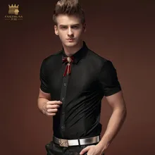 Fanzhuan Новые модные повседневные мужские летние мужские человек с короткими рукавами рубашка черный тонкий рубашка мужская 15319