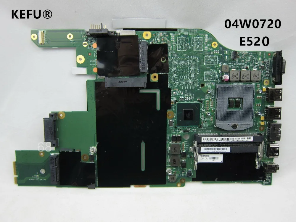 KEFU For Lenovo Laptop E520 motherboard 04W0720 DDR3 988B HM65 main board Good working
