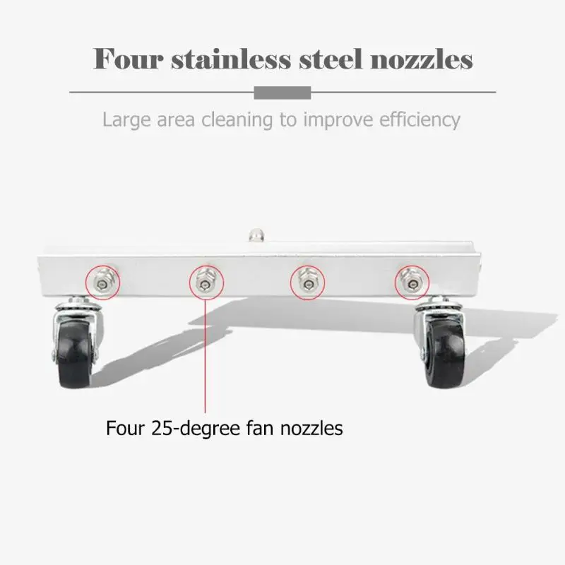 4 Распылительная насадка, алюминиевое шасси, автомойка высокого давления, автомобильный очиститель шасси, водная метла, инструмент для очистки, Прямая поставка