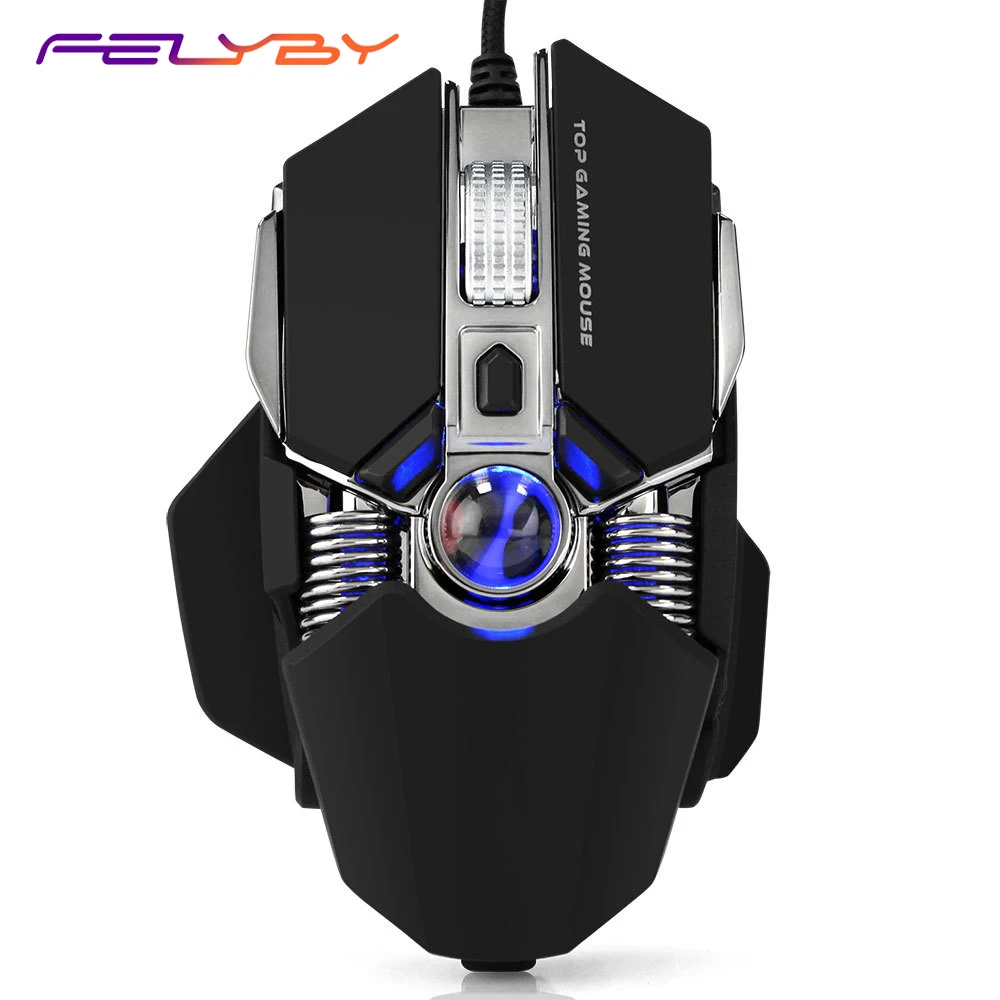 

FELYBY G800 USB Wired Gaming Mouse Ergonomic Mechanical Mice 8 Buttons Macro Programmable Desktop Laptop PC Gamer