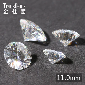 

TransGems 1 Piece 11mm 5 Carat Certified F Colorless Moissanite Loose Lab Grown Moissanite Bead