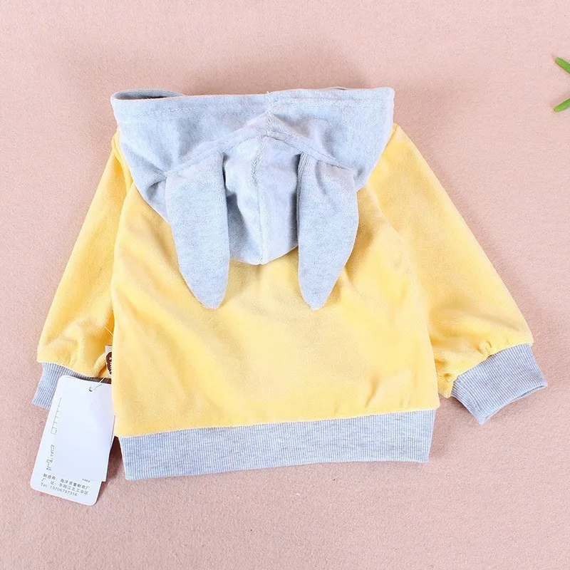 Spring And Autumn Season Rabbit Cashmere Suit Fashion Cute Boy Girl Cartoon Hat Casual Cotton Piece Suit. Baby Clothes