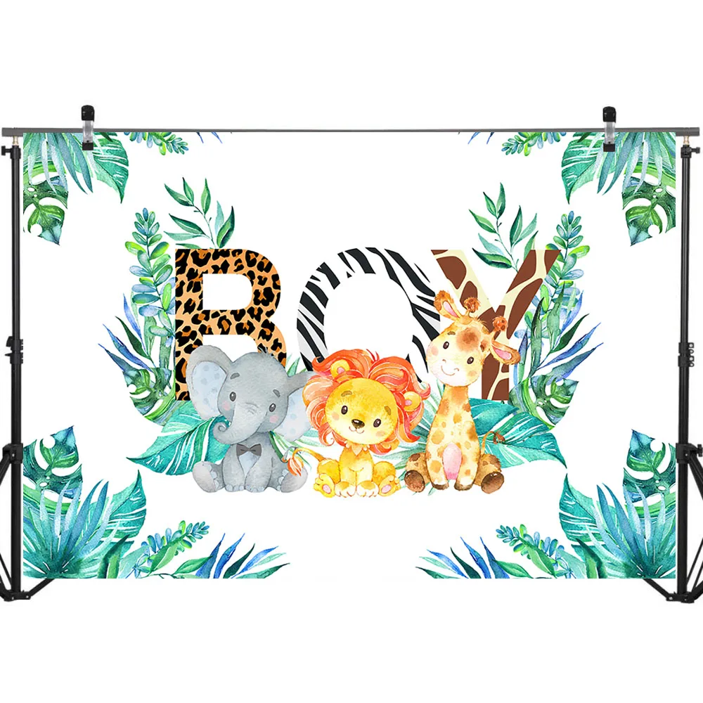 NeoBack Safari детский душ фон джунгли Животные Мальчик фотография Фон сафари мальчик