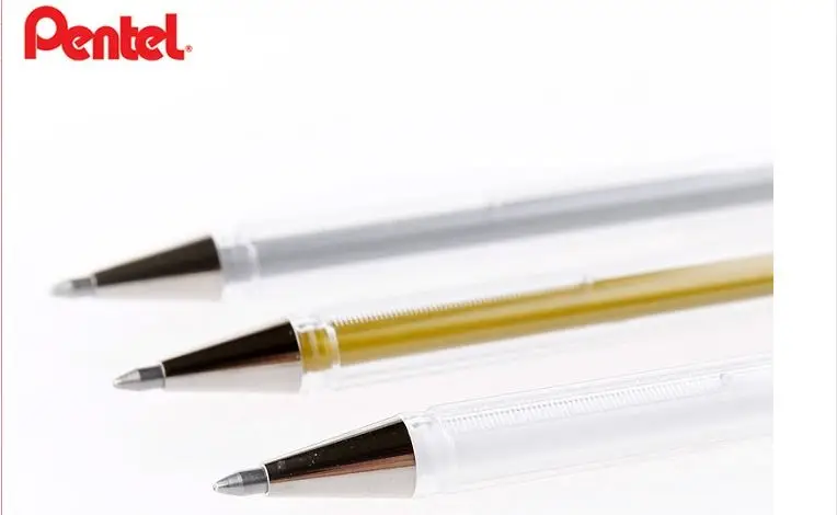 Pentel 0 8 мм гель с металлическим эффектом чернильная ручка K108 цвет серебристый