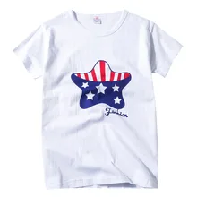 CHAMSGEND/летняя рубашка женская футболка с принтом пятиконечной звезды на День независимости мужские и женские футболки для родителей и детей 19May28