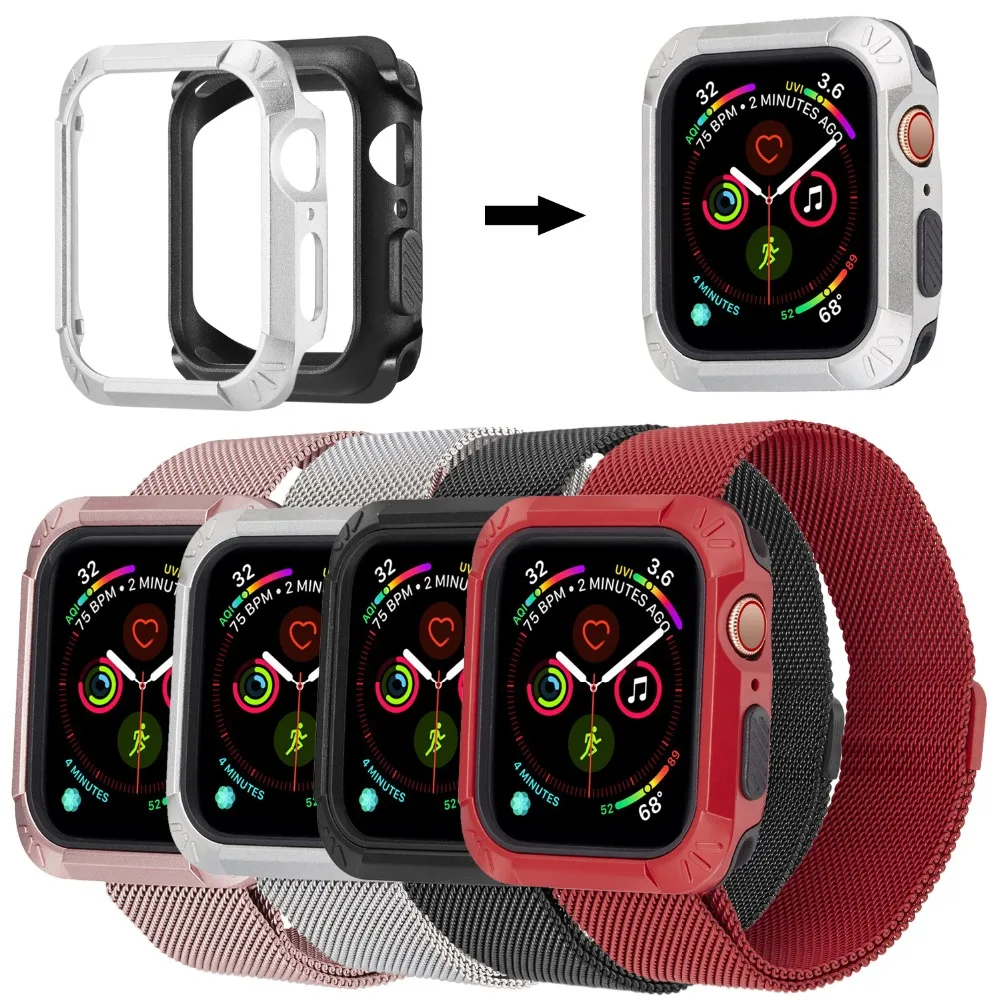 Odog черный ТПУ Пластиковый защитный чехол для часов Apple Watch 4 серии 44 мм 40 Iwatch Корпус