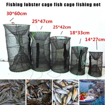 

New Crayfish Crab Trap Net Shrimp Lobster Cage Collapsible Portable Fishing Accessories LMH66