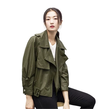 

Oversized Short Leather Jacket Women Black Jacket jaquetas couro Casaco chaquetas Jacket Blouson Jacket campera cuero mujer J924