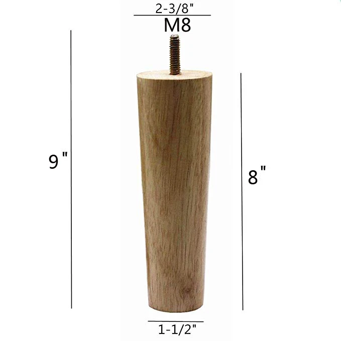 Мебель ножки твердой древесины диван замена ноги для журнального столика кабинета, дуба, набор из 4
