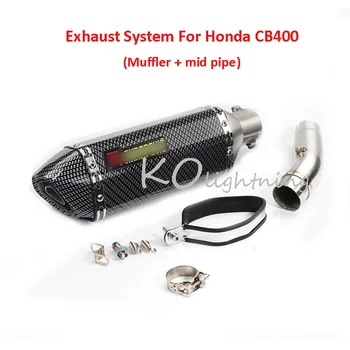

CB400 Motorcycle Exhaust Muffler Mid Middle Link Pipe Slip On Exhaust System For Honda CB400