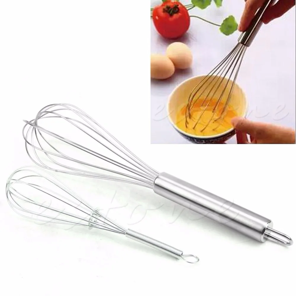 

New Stainless Steel Hand Whip Whisk Mixer Parts Egg Beater Kitchen Cooking Tools