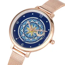 Женские кварцевые часы Cardcaptor Sakura с циферблатом, женские часы со стальным сетчатым ремешком, женские часы zegarek damski