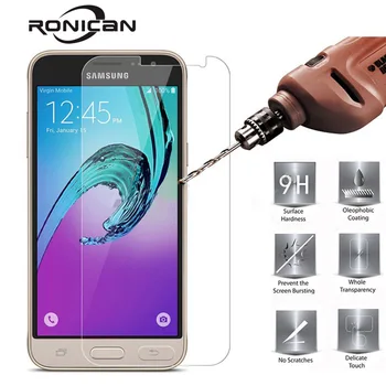 

RONICAN Tempered Glass for Samsung Galaxy J3 2016 Pro Screen Protector 9H 2.5D Protection Film for Samsung J3 Pro Tempered Glass