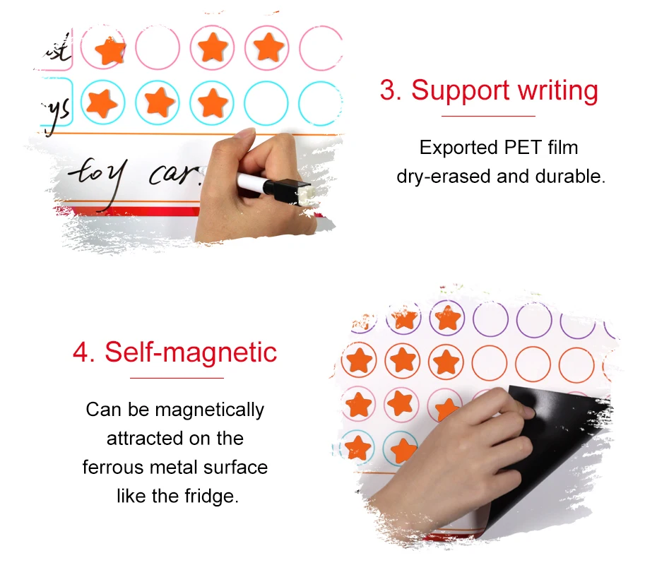 Dry Erase Magnet Weekly Planner Creative To-Do List Kids Schedule Magnetic Reward Chart 40 X 30 Cm_08