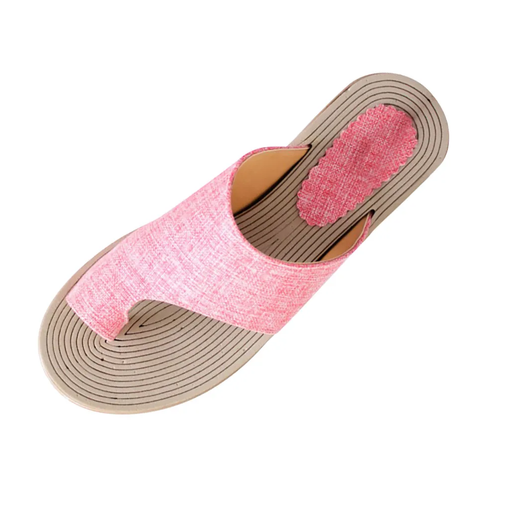 Летние женские шлепанцы; модные кожаные пляжные шлепанцы на мягкой плоской подошве; однотонные сандалии с открытым носком; римские сандалии; прозрачная обувь - Цвет: Розовый