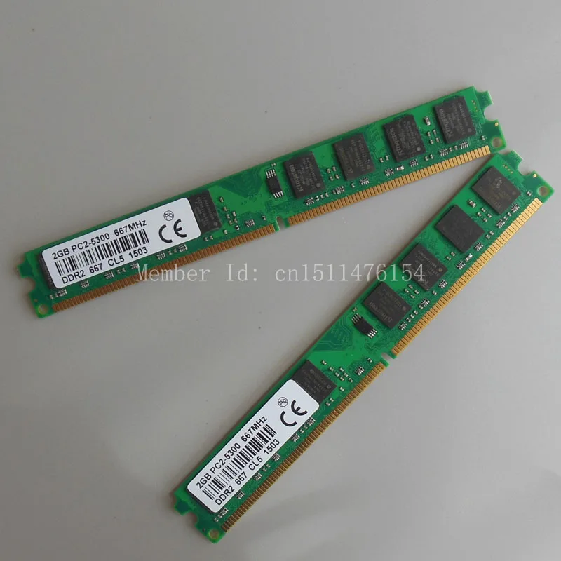 4 ГБ комплект 2x2 ГБ ddr2-667 PC2-5300 667 мГц 240pin DIMM Оперативная память Non-ECC низкой плотности unbuffered desktop памяти