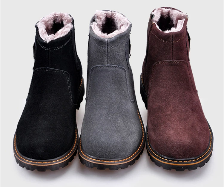 Brand Men's Boots Quality Male Shoes Suede Leather Drive Shoe Warm Fur Winter Casual Snow Bot Man Mens Ankle Boots (11)