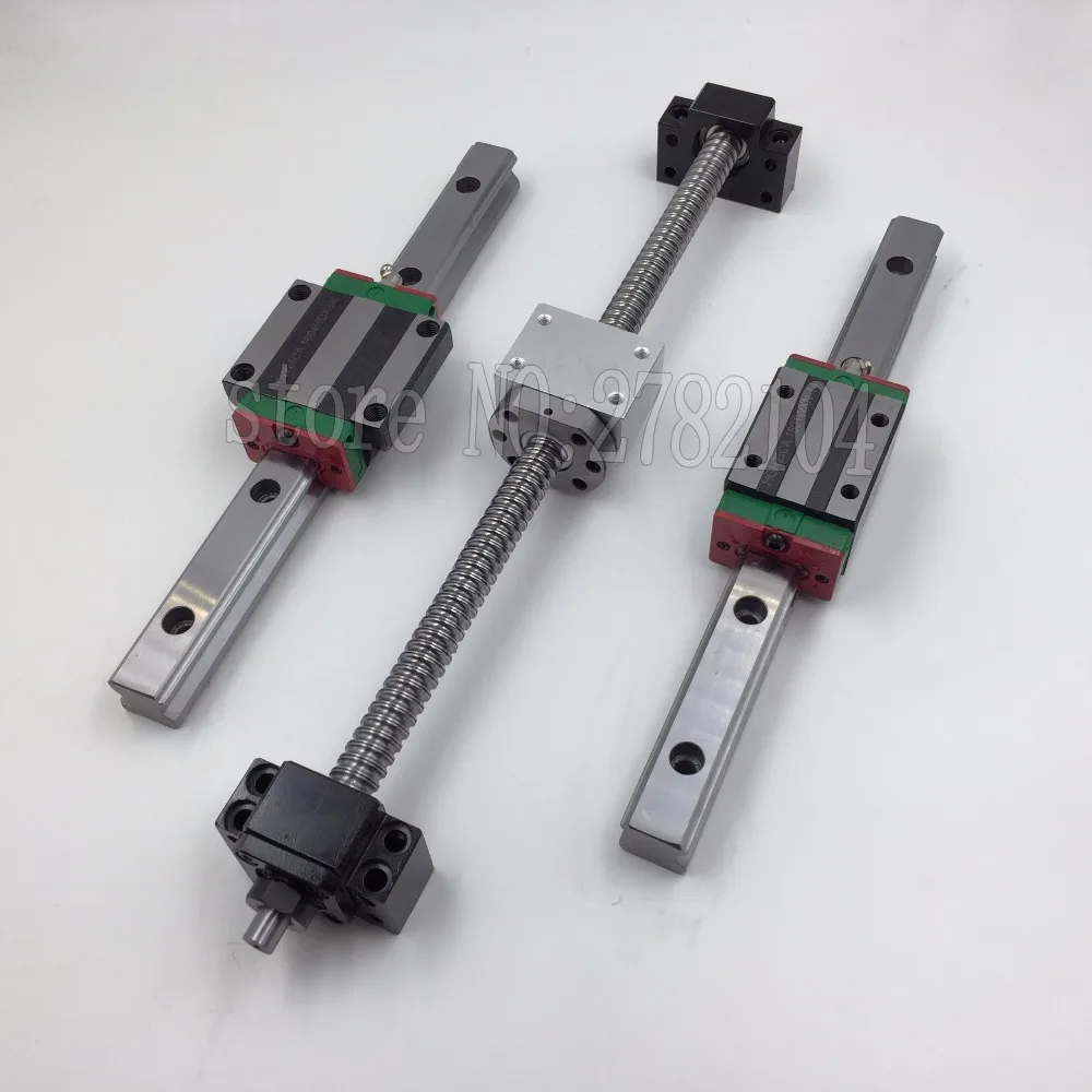 12 HBH20CA квадратные комплекты линейных направляющих + SFU2005/2505 - 220/ 600/1050 мм шариковых