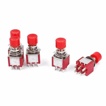 

AC 250V 2A/120V 5A 6pins Momentary Push Button Switch DPDT NO NC 5 Pcs
