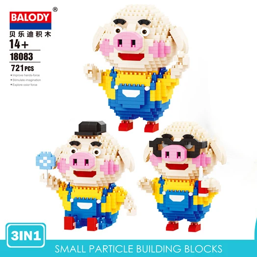 Balody 721 шт. Pigsy милый 18083 свинья Игрушечная модель животного DIY Diamond Мини