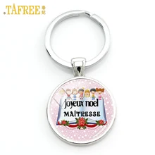 TAFREE nouvelle mode merci maitresse cadeaux porte-clés super institutrice joyeux noel porte-clés porte-anneau enseignants bijoux H142