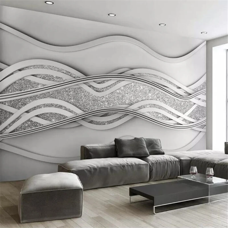 

beibehang papel de parede 3D Custom wallpaper 3d stylish line pearly modern TV background wall wall papers home decor