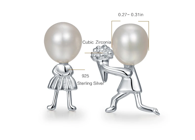 GNpearl пресноводных Серьги с жемчугом натуральный pearlearrings 925 пробы серебряные украшения, модные исповедь подарок для предложения, свадебное