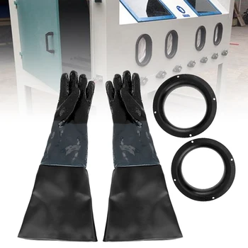 

1Pair Durable PVC Rubber Sandblasting Gloves 60cm Heavy Duty Working Protective Sandblaster Gloves for Sandblast Machine Cabinet