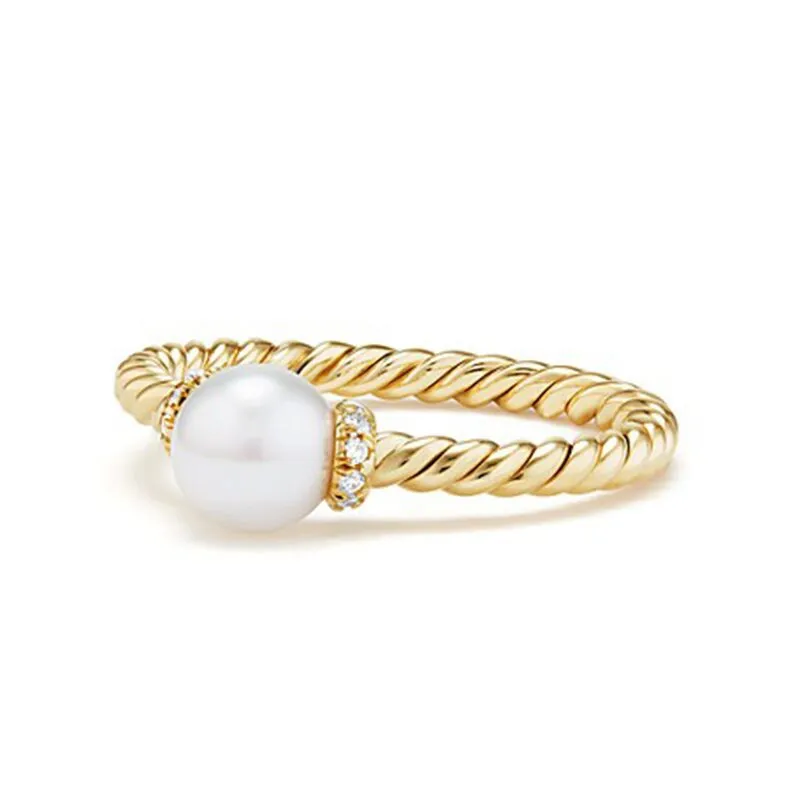 Новое популярное Золотое кольцо Mostyle, кольцо с искусственным жемчугом, оригинальное свадебное ювелирное изделие, подарок для матери