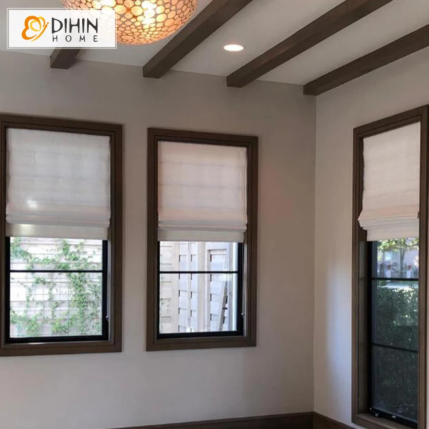 

Customized Roman Shades Pure White Window Curtain Roman Blinds Blackout / Light Filter Styles Free Shipping