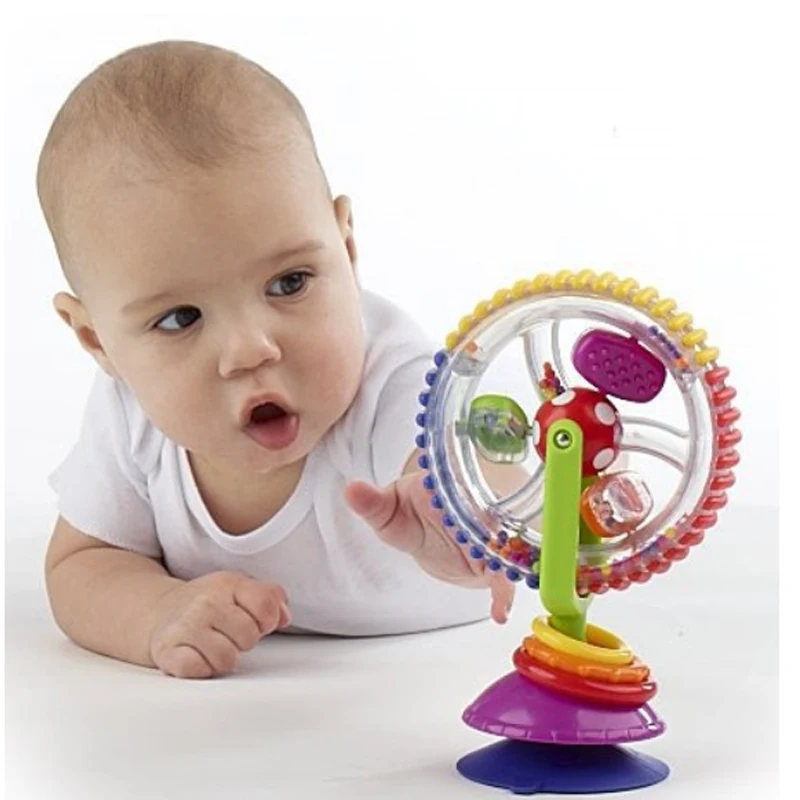 

Three colorS Baby toys rotating Ferris wheel windmill color beads to stimulate the visual cart sucker toys 0 -1 years old