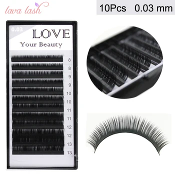 

10 trays 0.03mm russian volume eyelash extensions mixed size silk false individual eyelashes