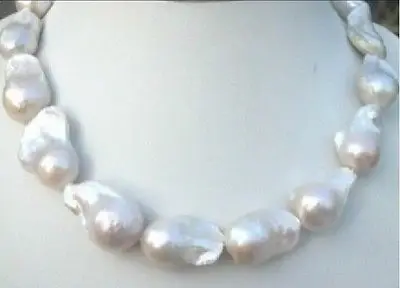 

RHJ001 CLASSIC RAHE HUGE 16-21MM SOUTH SEA WHITE BAROQUE PEARL NECKLACE