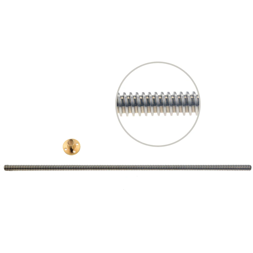 3 قطعة/الوحدة 3D طابعة THSL-400-8D رباعي قضيب الرصاص المسمار موضوع 8 مللي متر T8 Lead8mm Length100mm200mm300mm400mm500mm مع صمولة نحاسية