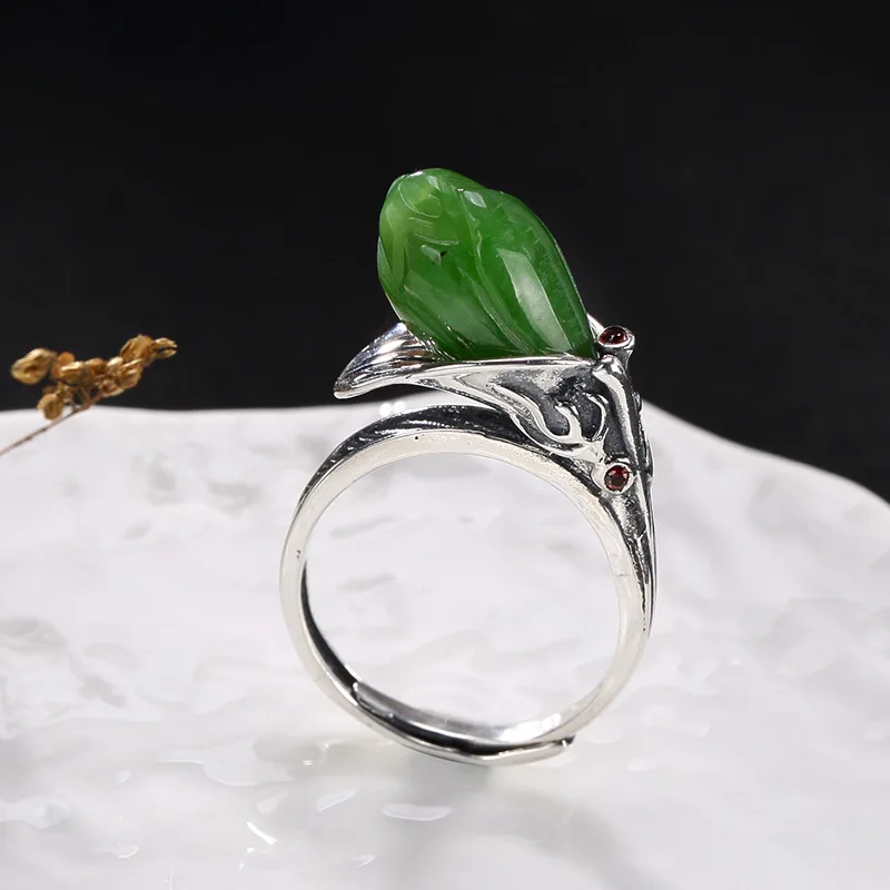 Anel Feminino настоящая женская яшма 2018 Новый S925 чистый антиквариат мозаика