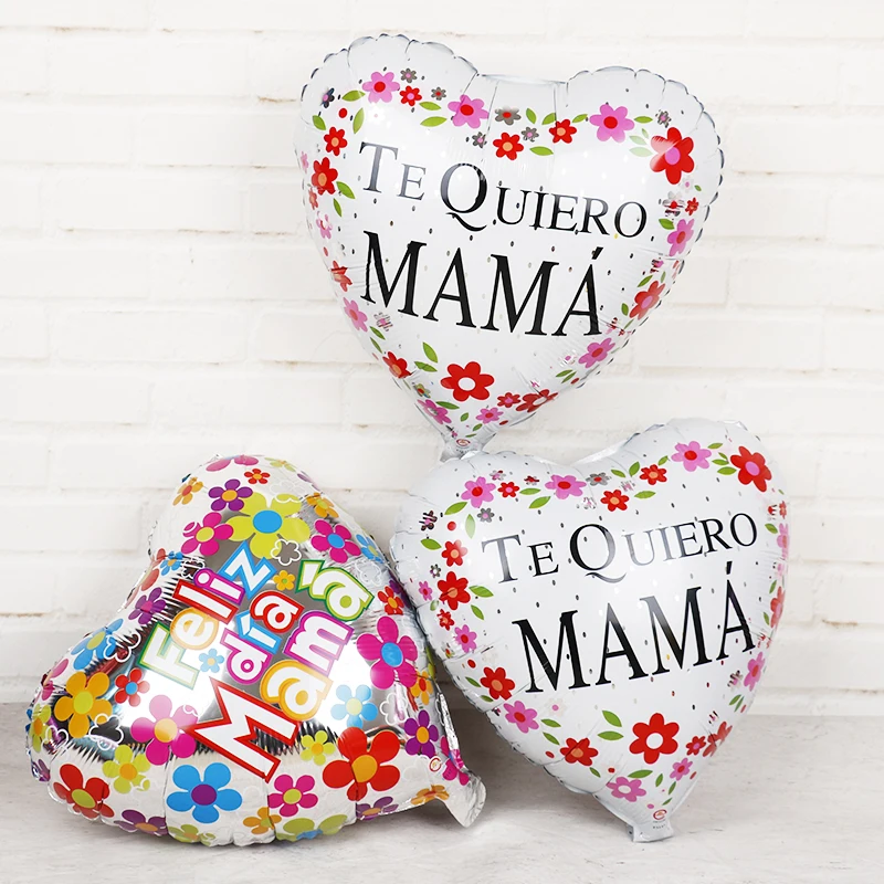 18 дюймов испанская мама фольги Воздушные шары Te Quiero Mami с днем рождения матери вечерние украшения гелиевые шары подарки Бало 50 шт