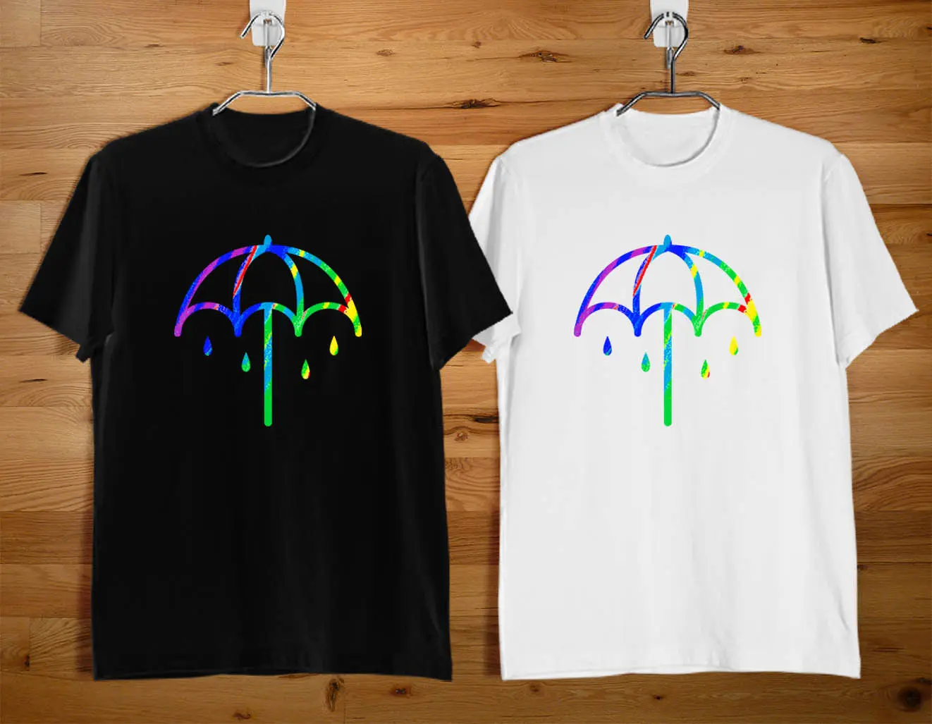 1 lado Bring me horizon paraguas Logo Rock Camiseta blanco y negro (XS 3XL)|Camisetas| - AliExpress