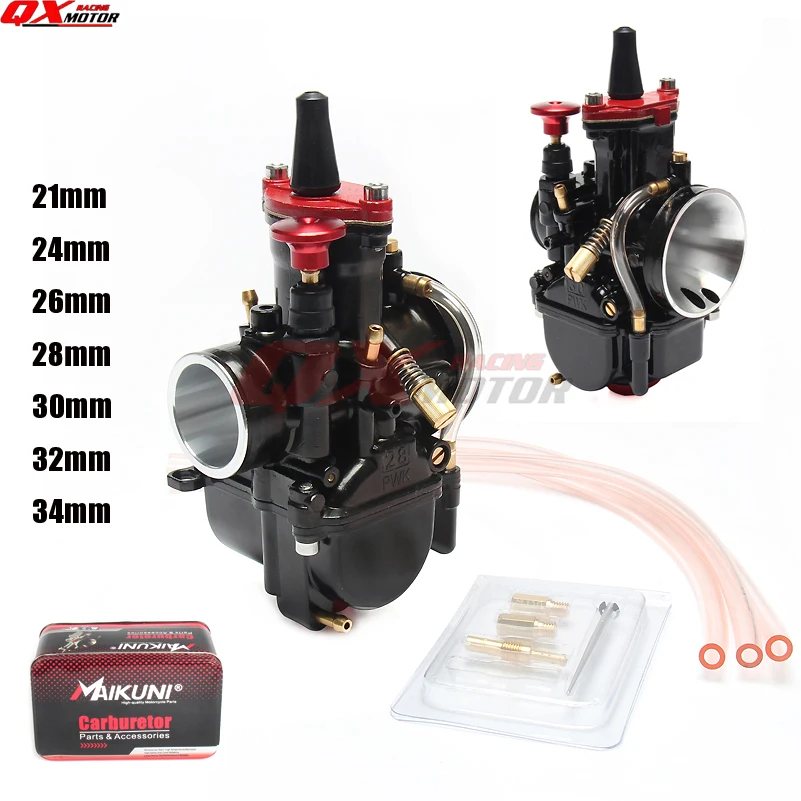 Najtaniej Wysokiej jakości MAIKUNI 21 24 26 28 30 32 34mm gaźnik pwk carb uniwersalny 2T 4T silnika motocykla skuter UTV ATV motor terenowy CUB