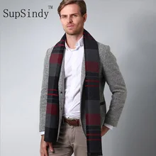 Men Scarf 2017 Autumn Winter Vintage Soft Plaid Scarf Men’s Imitation Cashmere Scarf High Quality Brand Business Casual Scarfs