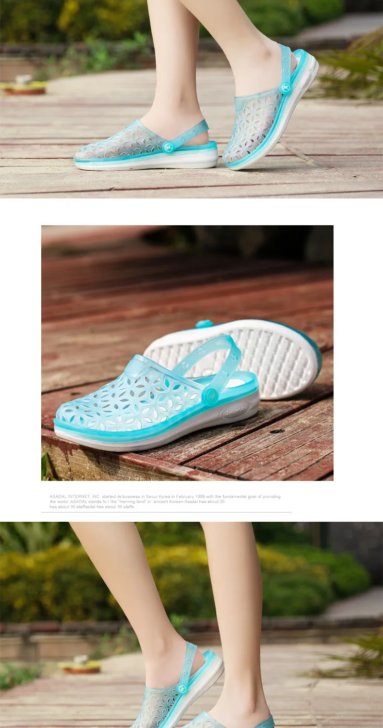 SWYIVY Для женщин Aqua сандалии желе отверстие дышащая пляжная обувь 2018 новый летний противоскользящим полый плоская подошва женские болотных