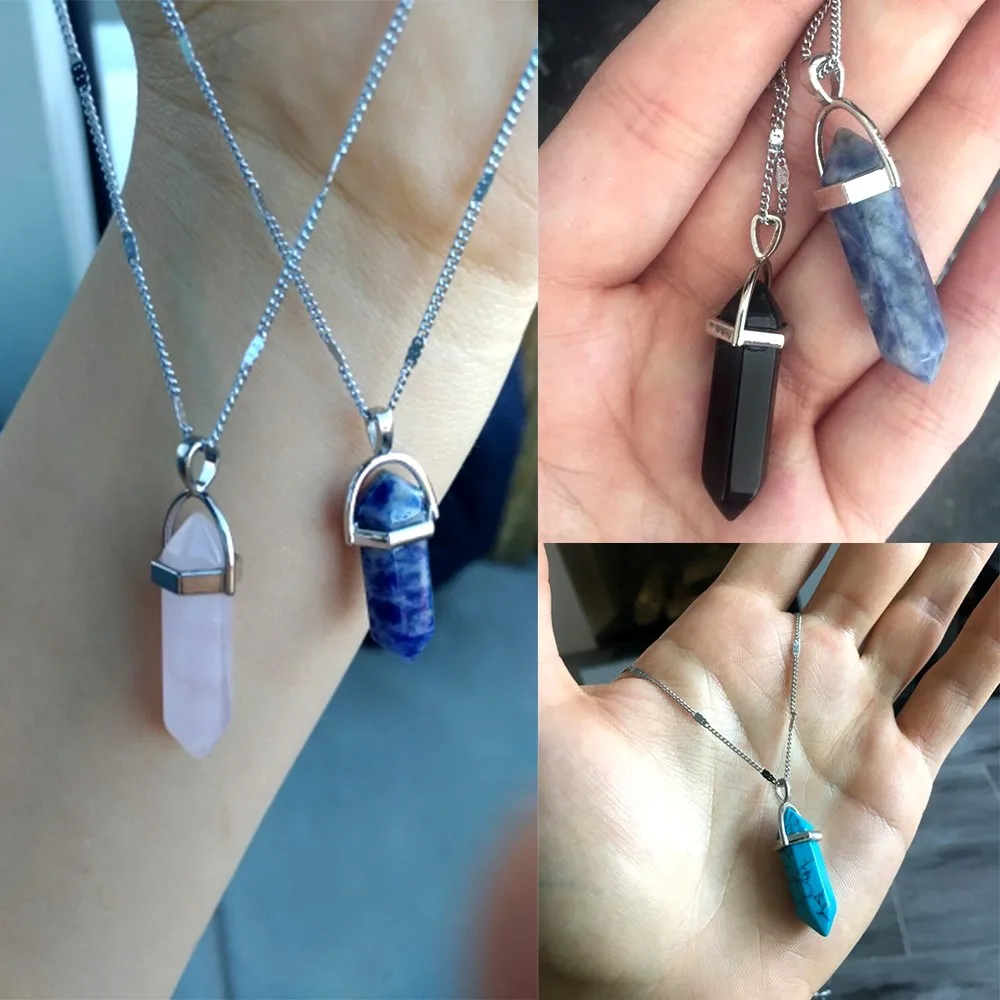 Natural Hexagonal Crystal Gemstone Pendant Necklace For Women And Girls  Statement Jewelry With Healing Stone Drop Delivery Available From Bdesybag,  $0.32 | DHgate.Com